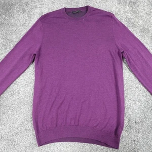 Cos Cotton Wool Jumper Purple Fine Knit Size Medium Men's Crew Neck Smart - Picture 1 of 16