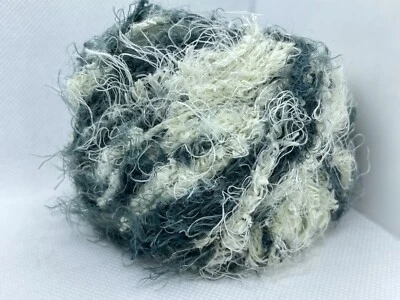 Polar Soft Greys Cream Ice Yarn 71822 Puffy Short & Long Eyelash Nylon 50g 60y - Image 1 of 4