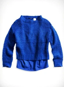 Guess Blue Two-Fer 2-Piece Sweater & Tank Set Top Big Girls S,M,L,XL - Picture 1 of 1
