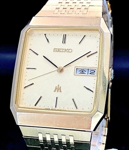 SEIKO WATCH MAJESTA 9533-5020 ANTIMAGNETIC QUARTZ GOLD DAY DATE KANJI - Picture 1 of 20