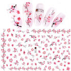 Summer Sliders Cherry Blossoms Nail Art Sticker Water Transfer 3D Sakura Pink