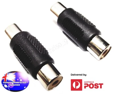 From OZ Quality 2PC RCA Female to RCA Female Socket Adapter Connector Joiner Sil - Image 1 of 4