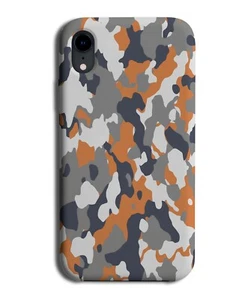 Funda protectora para teléfono con estampado de camuflaje color roca color naranja gris M687 - Imagen 1 de 1