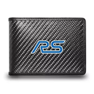 Ford Focus RS schwarz echte Kohlefaser Leder RFID-blockierende doppelfaltbare Geldbörse - Bild 1 von 5