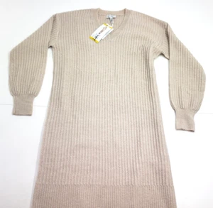 Jessica Simpson Knit Sweater Dress Long Sleeve V-Neck Women's Size Medium Ivory - Picture 1 of 5