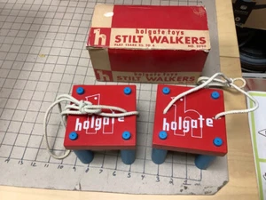 Vintage Original HOLGATE Toys - STILT WALKERS in box -- scarce toy, clean, cool - Picture 1 of 4