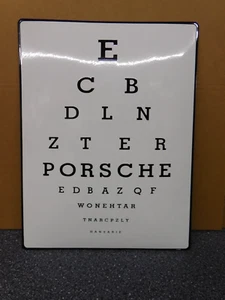 Enamel Porcelain Eye Chart Sign / Great Gift Idea for PORSCHE 911 / 356 Car Fan - Picture 1 of 5