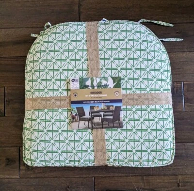Tommy Bahama Tropical Green Seat Cushions Chair Pads Set 2 Indoor Outdoor New - Image 1 of 4