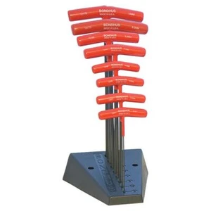 8 Pce - 2mm to 10mm Bondhus Hex Ball End T-Handle Allen Key Set + Stand 13189 - Picture 1 of 6