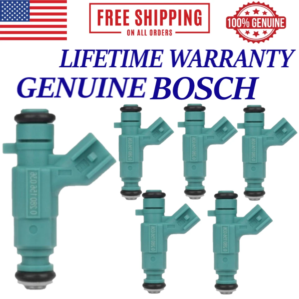 X6 OEM BOSCH Fuel Injectors For 2001, 2002, 2003, 2004 Chrysler Sebring 2.7L V6 - Image 1 of 2