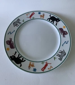 Set Of 4 Pottery Barn Japan Safari Animals Zebra Elephant Lion Dinner Plates - Picture 1 of 15