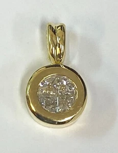 Diamant 18K Gelbgold kreisförmiger Anhänger - Bild 1 von 2