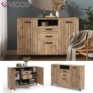 Sideboard Wohnwand Kommode Amber Eiche 150x100cm modern Wohnzimmer Schrank Vicco - Bild 1 von 8