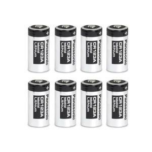 Panasonic CR123A 3V Industrial Lithium Batteries Silver/Black (8 Pack) +Tracking - Picture 1 of 5