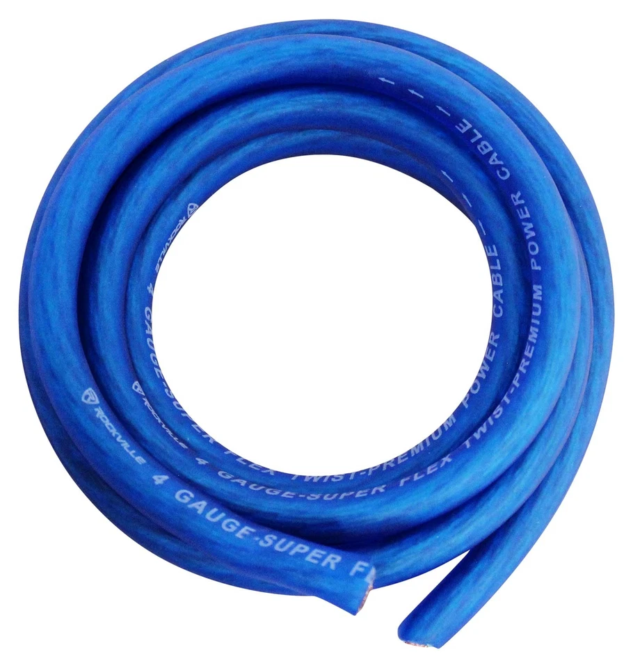 Rockville R4g5-blue 4 AWG Gauge 5 Foot Car Amp Ground Wire