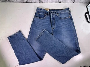 Jeans donna Levi's 501 S skinny blu vita alta taglia 30x28 nuovi - Foto 1 di 14