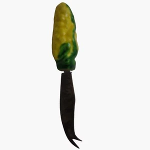 Charcuterie Cheese Knife Corn Ceramic Handle Stainless Steel Japan Vintage - Picture 1 of 5