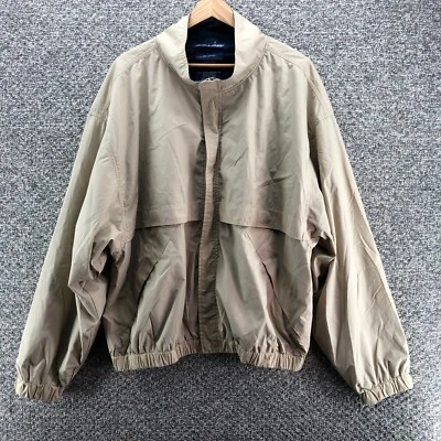 Chaqueta cortavientos Devon & Jones Clubhouse beige tostado para hombre talla 2XL cremallera completa Foto 1 de 4