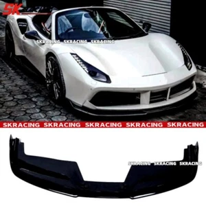 Fits Ferrari 488 GTB 2016-2019 Glossy Black Front Bumper Lip Body Spoiler 1PCS - Picture 1 of 4