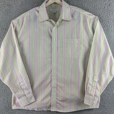 Camisa de Vestir Enro Para Hombres XXL Verde Púrpura Sin Hierro Negocios Informal Oficina Boda Foto 1 de 4