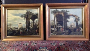 Roman Ruins Art Prints in the manner of Giovanni Parinesi Framed Pair (2) Prints - Picture 1 of 8