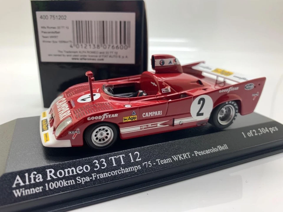 MINICHAMPS ALFA ROMEO 33 TT 12 PESCAROLO BELL SPA 75 400 751202 1/43 - Immagine 1 di 1