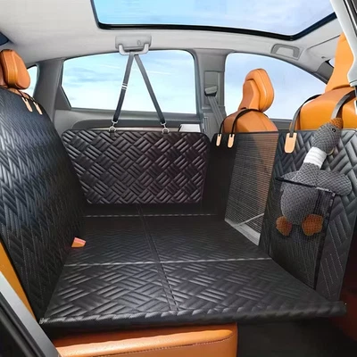 Cubierta de asiento de auto para perros de alta resistencia de 400 lb con fondo duro y extensor de asiento trasero Foto 1 de 4