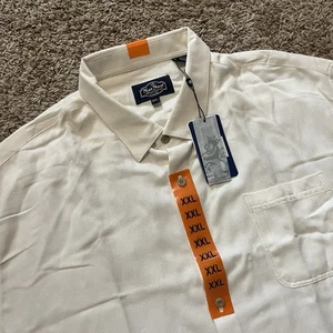 NEW Nat Nast Silk White Bowling Short Sleeve Button Up Shirt 2XL - Picture 1 of 5