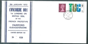 GB 1972 Concorde First UK landing cover - limited edition 28/150 - Picture 1 of 2