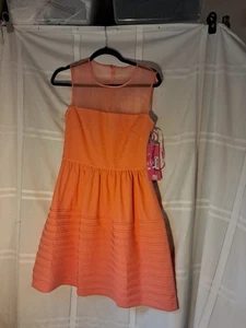 Betsy Johnson Tangerine Dress Women's Size 4 NWT - Picture 1 of 6