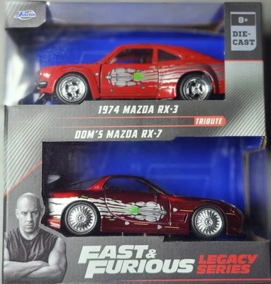 Fast and Furious Legacy Series : 1974 Mazda RX-3 and Dom's Mazda RX-7 : Both Red - Image 1 of 2