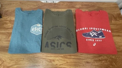 LOT OF 3 Asics Running Short Sleeve T-Shirts Men's Small Tee Shirt  - Image 1 of 4