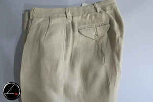 VTG Polo Ralph Lauren wheat hopsack weave 100% linen dress pants 34-33 - Picture 1 of 12
