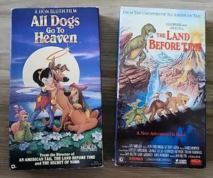 2 Classic 1980's VCR Tapes All Dogs Go To Heaven & The Land Before Time - Picture 1 of 7