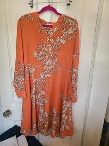 nanette Nanette Lepore Kleid Gr. 12 geblümt orange hübsches Kleid - Bild 1 von 7