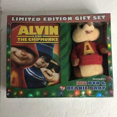 Alvin and the Chipmunks DVD Gift Set with Exclusive TY Beanie Baby - NEW SEALED - Image 1 of 4
