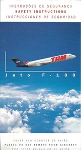 Safety Card - TAM - Jato F100 - 2000 (Brazil) (S4426) - Bild 1 von 1