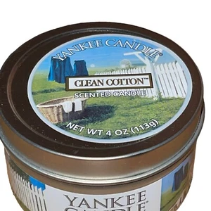 Yankee Candle Clean Cotton Scented 4oz Tin Small Candle Tin - Picture 1 of 6