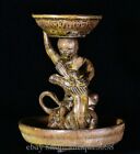 8.6'' Old Dynasty Yue Kiln Porcelain Tongzi Boy Dragon Loong Beast Oil Lamp