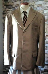 Mantoni Men's Beige Three Button 100% Virgin Wool Sport Coat Size 46L - Picture 1 of 6