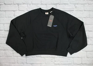 Levi’s Women’s Cropped Crewneck Sweatshirt - Size Small - Black - Picture 1 of 9