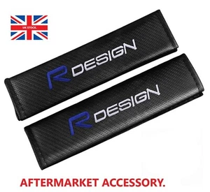 R-Design Carbon Fibre Effect. Seat Belt Shoulder Pads. 1 Pair. - Picture 1 of 4