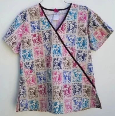 The Wonderful World Of Disney Tinkerbell Scrub Top Sz S - Image 1 of 4