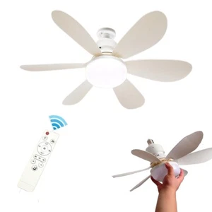 LAMPADA VENTILATORE PLAFONIERA LED SOFFITTO E27 DIMMERABILE 6 PALE TELECOMANDO - Foto 1 di 8