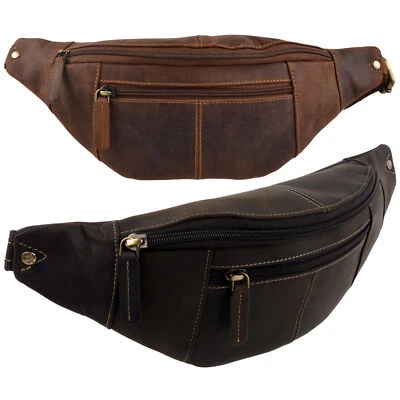 Oil Leather Waist Bum Bag by Visconti Fanny Pack Top Quality Travel Handy - Image 1 of 3