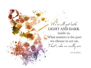 IMPRESIÓN DE ARTE Sirius Black Quote, ilustración de Harry Potter, arte de pared, regalo - Imagen 1 de 2