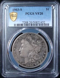 1903-S Morgan Silver Dollar - PCGS VF 20 - Gold Shield - Picture 1 of 5