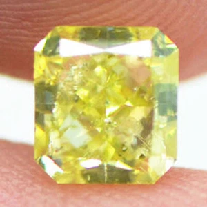 Radiant Shaped Diamond Fancy Yellow Certified Loose Natural Enhanced SI1 1 Carat - Picture 1 of 7