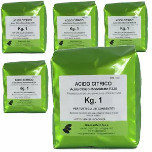 ACIDO CITRICO KG. 5 IN CONF. DA 1 - E330 - MONOIDRATO - PURO 100% - Foto 1 di 1