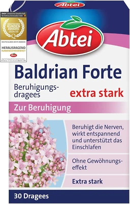 MARKENLOS Abtei Baldrian Forte Pflanzliche Beruhigungsdragees Baldrianwurzel 30 Dragees